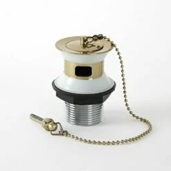 Milano Auro - Traditional Slotted Basin Waste With Chain - Brushed Gold