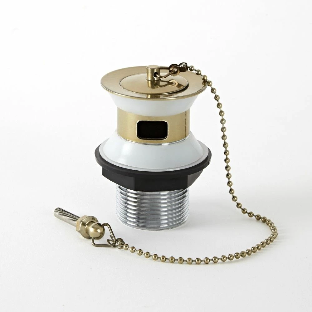 Milano Auro - Traditional Slotted Basin Waste With Chain - Brushed Gold