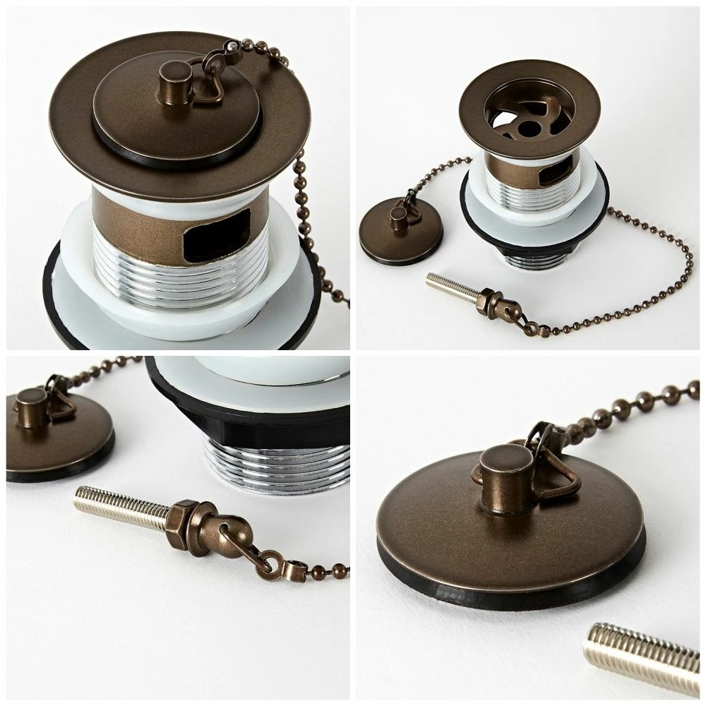 Milano Rosso - Traditional Slotted Basin Waste With Chain - Oil Rubbed Bronze - Image 2