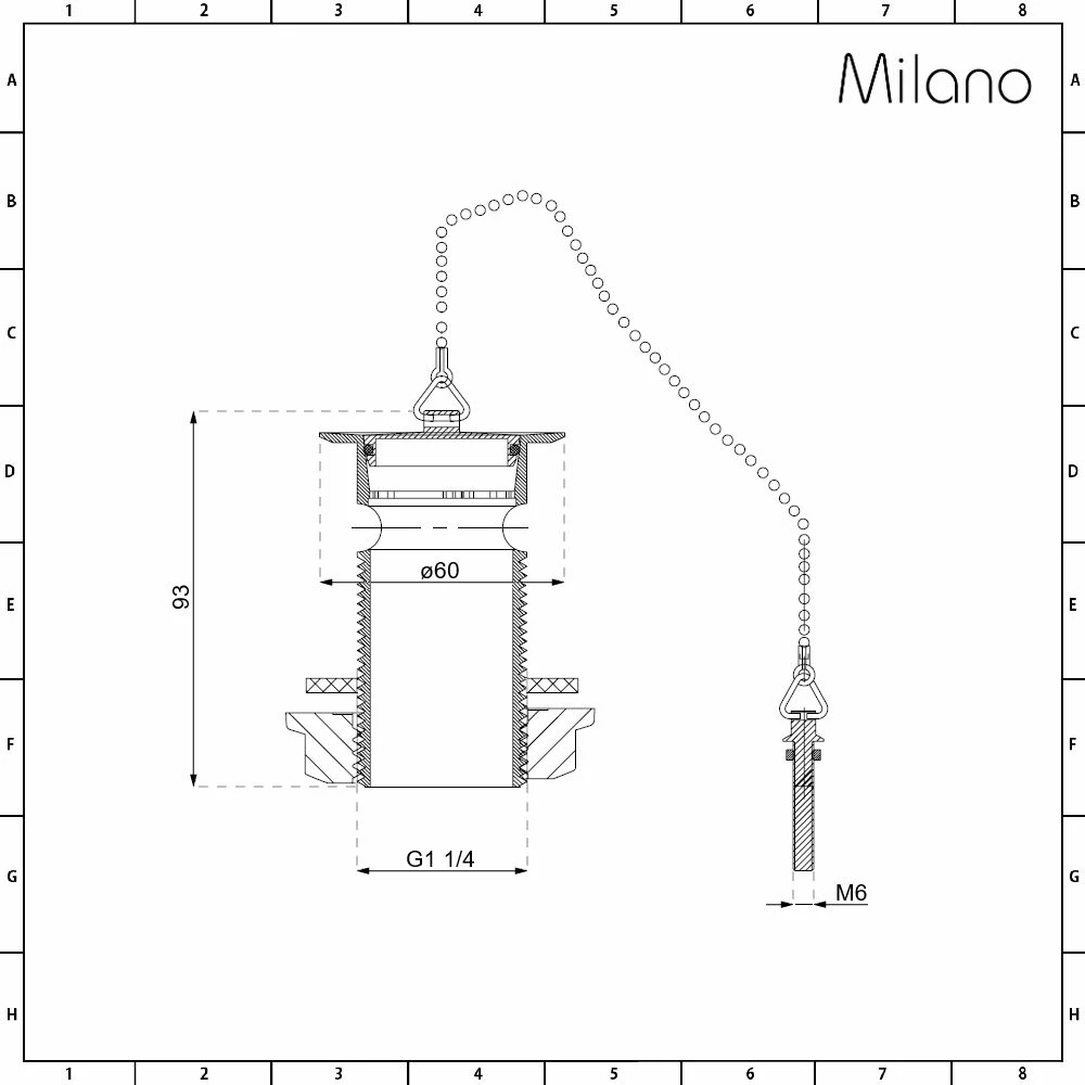 Milano Rosso - Traditional Slotted Basin Waste With Chain - Oil Rubbed Bronze - Image 3