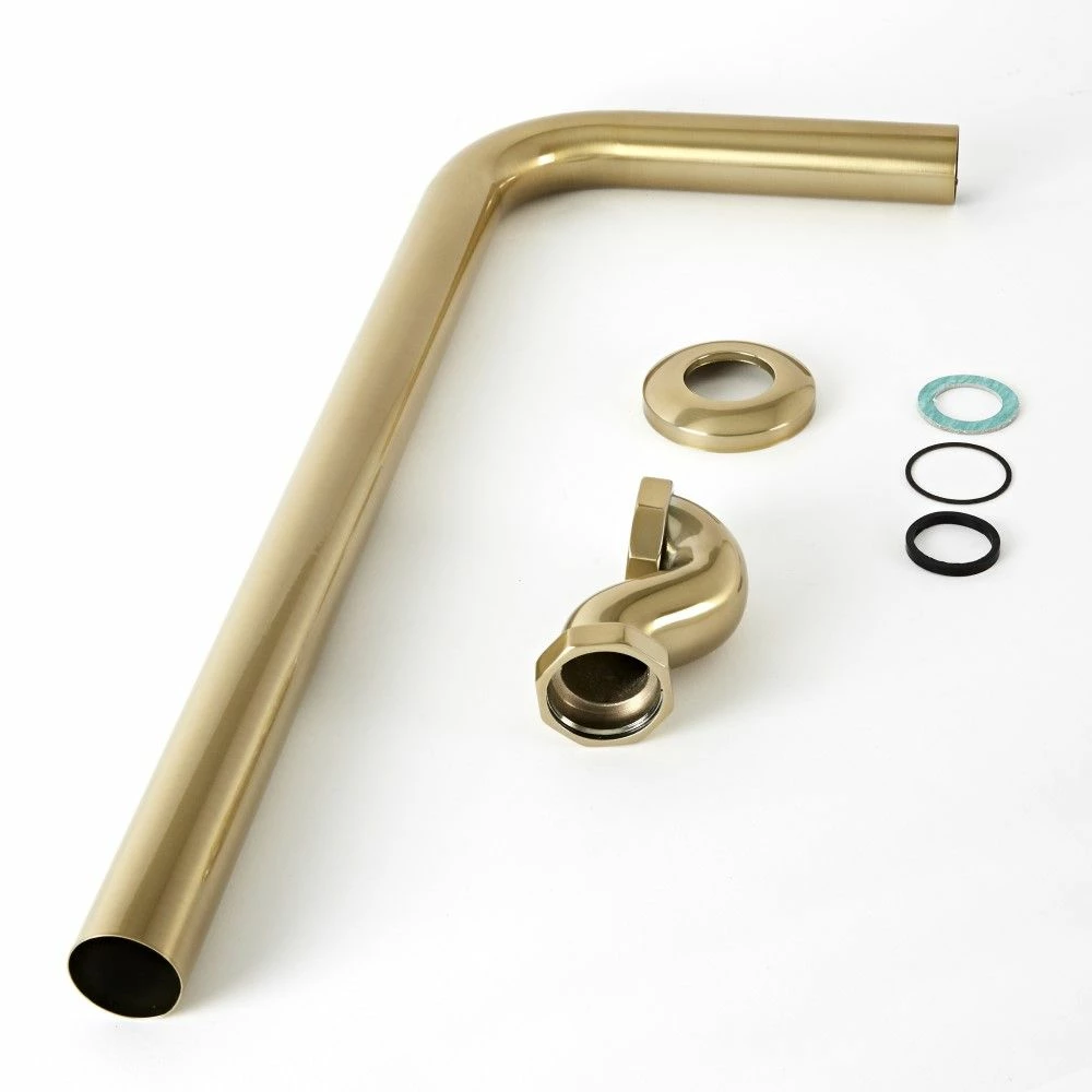 Milano Auro - Traditional Shallow Seal Bath Trap And Outlet Pipe - Brushed Gold - Image 2