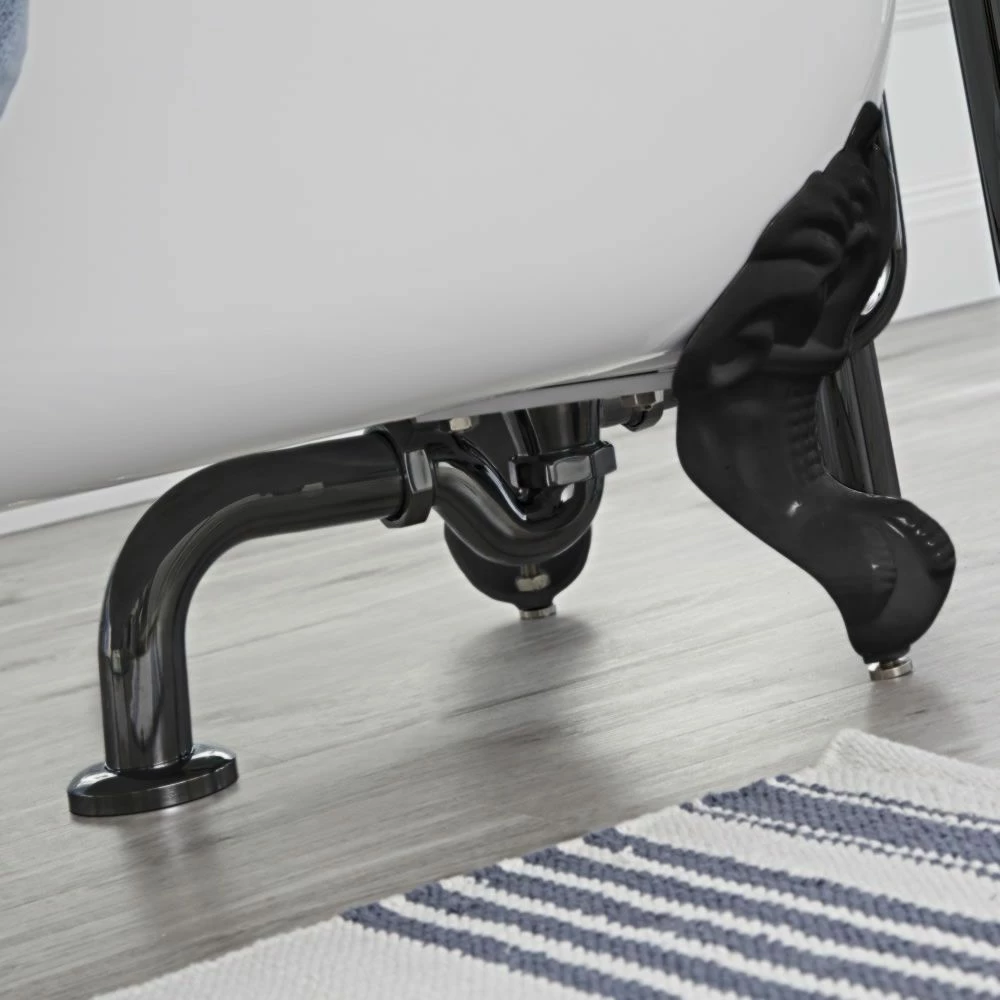 Milano Elizabeth - Traditional Shallow Seal Bath Trap And Outlet Pipe - Black - Image 2