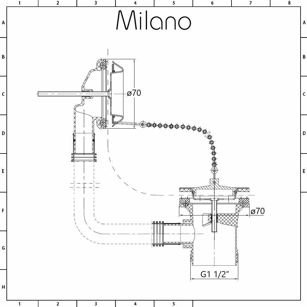 Milano Elizabeth - Traditional Bath Waste With Chain - Chrome - Image 8