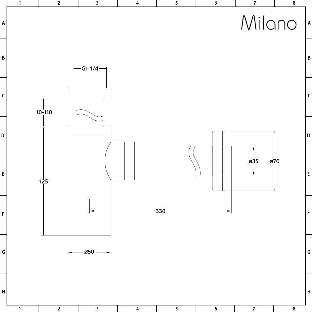 Milano Clarus - Basin Bottle Trap - Brushed Brass - Image 3