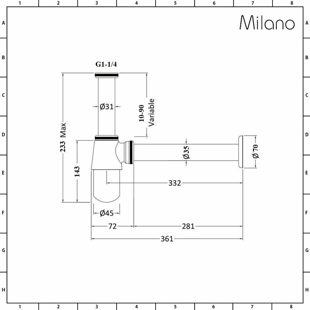 Milano Rosso - Basin Bottle Trap - Oil Rubbed Bronze - Image 2