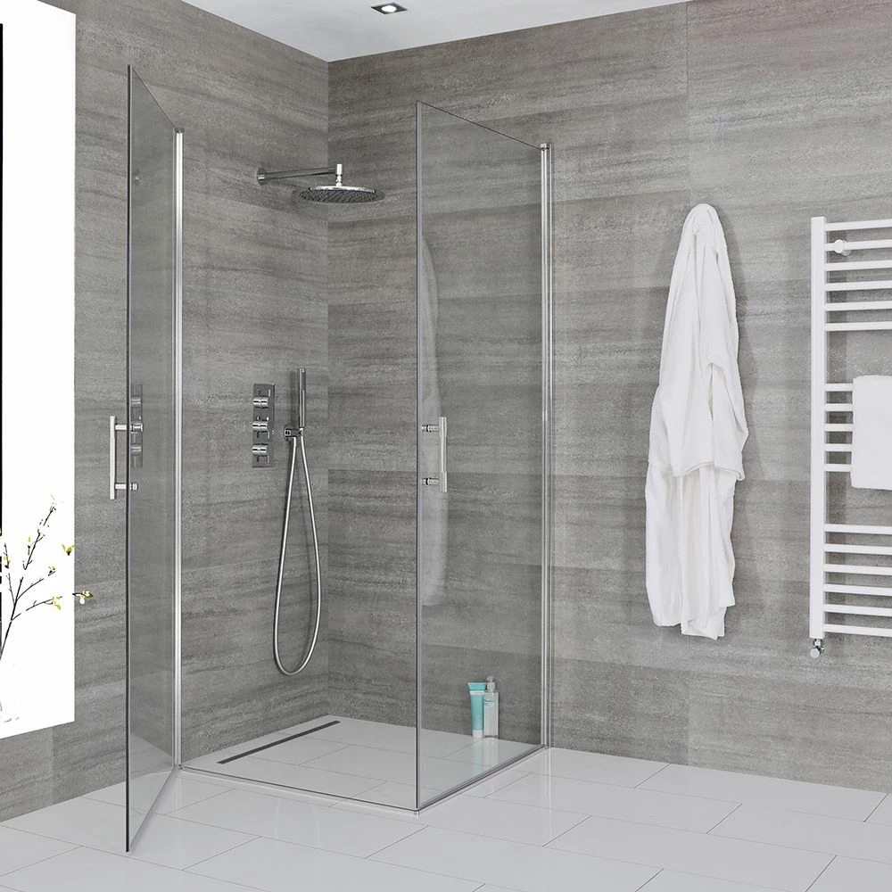 Milano Portland - Hinged Double Door Corner Wet Room Shower Enclosure - Choice Of Sizes - Image 2