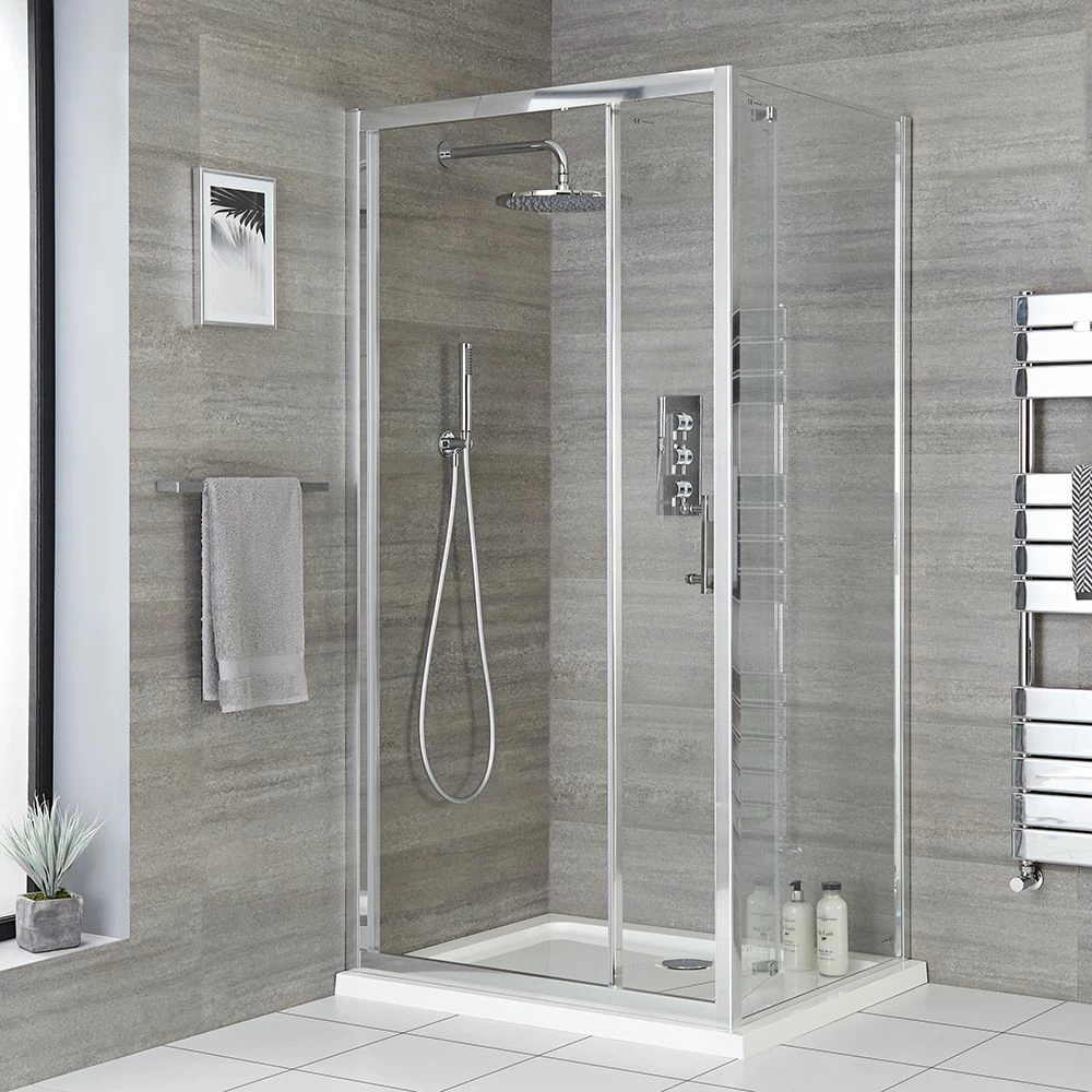 Milano Portland - Corner Bi-Fold Shower Door Enclosure With Tray - Choice Of Sizes - Image 3