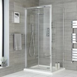 Milano Portland - Corner Bi-Fold Shower Door Enclosure With Tray - Choice Of Sizes