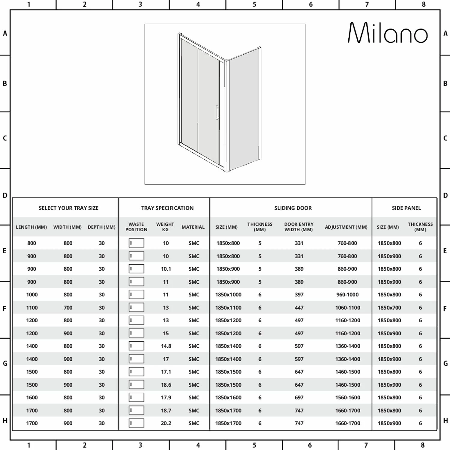 Milano Portland - Corner Sliding Door Shower Enclosure With Slate Tray - Choice Of Sizes - Image 7