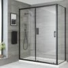 Milano Nero - Black Corner Sliding Door Shower Enclosure With Tray - Choice Of Sizes