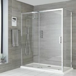 Milano Portland - Sliding Shower Door - Choice Of Sizes And Side Panel