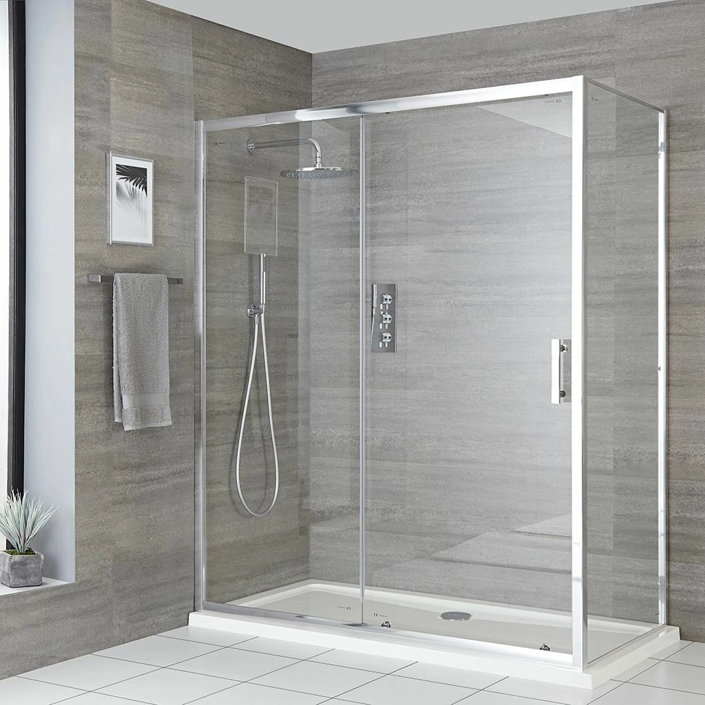 Milano Portland - Sliding Shower Door - Choice Of Sizes And Side Panel