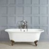 Milano Richmond - White Traditional Freestanding Bath With Oil Rubbed Bronze Feet - 1730mm X 780mm (No Tap-Holes)