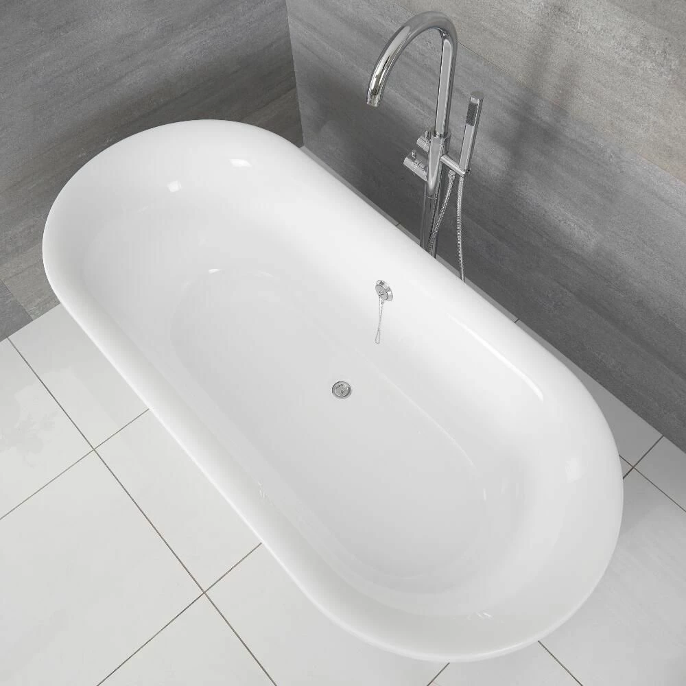 Milano Richmond - White Traditional Freestanding Bath With Oil Rubbed Bronze Feet - 1730mm X 780mm (No Tap-Holes) - Image 3