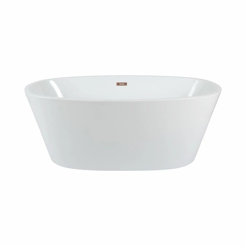 Milano Irwell - White Modern Oval Double-Ended Freestanding Bath - 1595mm X 740mm - Choice Of Overflow Finish - Image 3