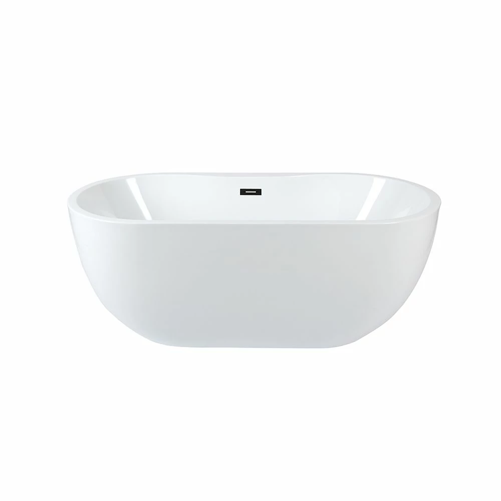 Milano Overton - White Modern Oval Double-Ended Freestanding Bath - 1800mm X 750mm - Choice Of Overflow Finish - Image 3