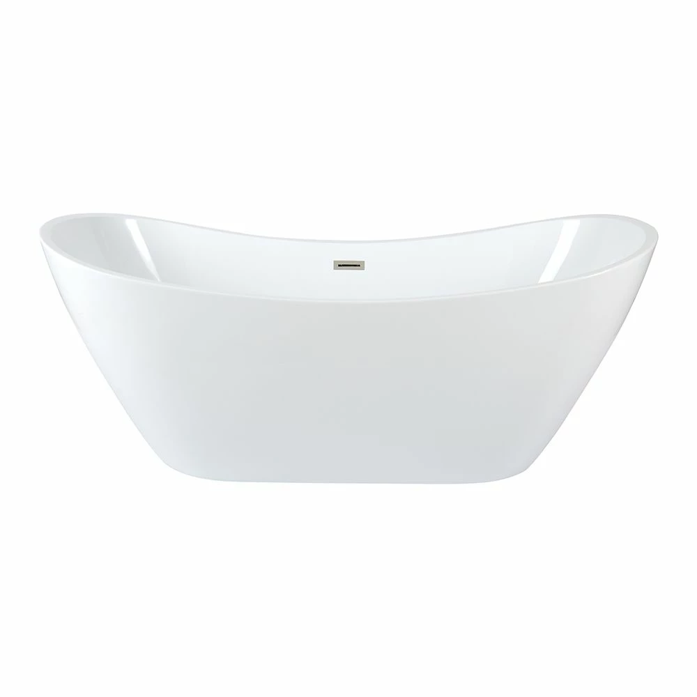 Milano Overton - White Modern Oval Double-Ended Freestanding Bath - 1830mm X 710mm - Choice Of Overflow Finish - Image 3