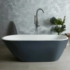 Milano Altcar - Stone Grey Modern Freestanding Bath - 1670mm X 730mm