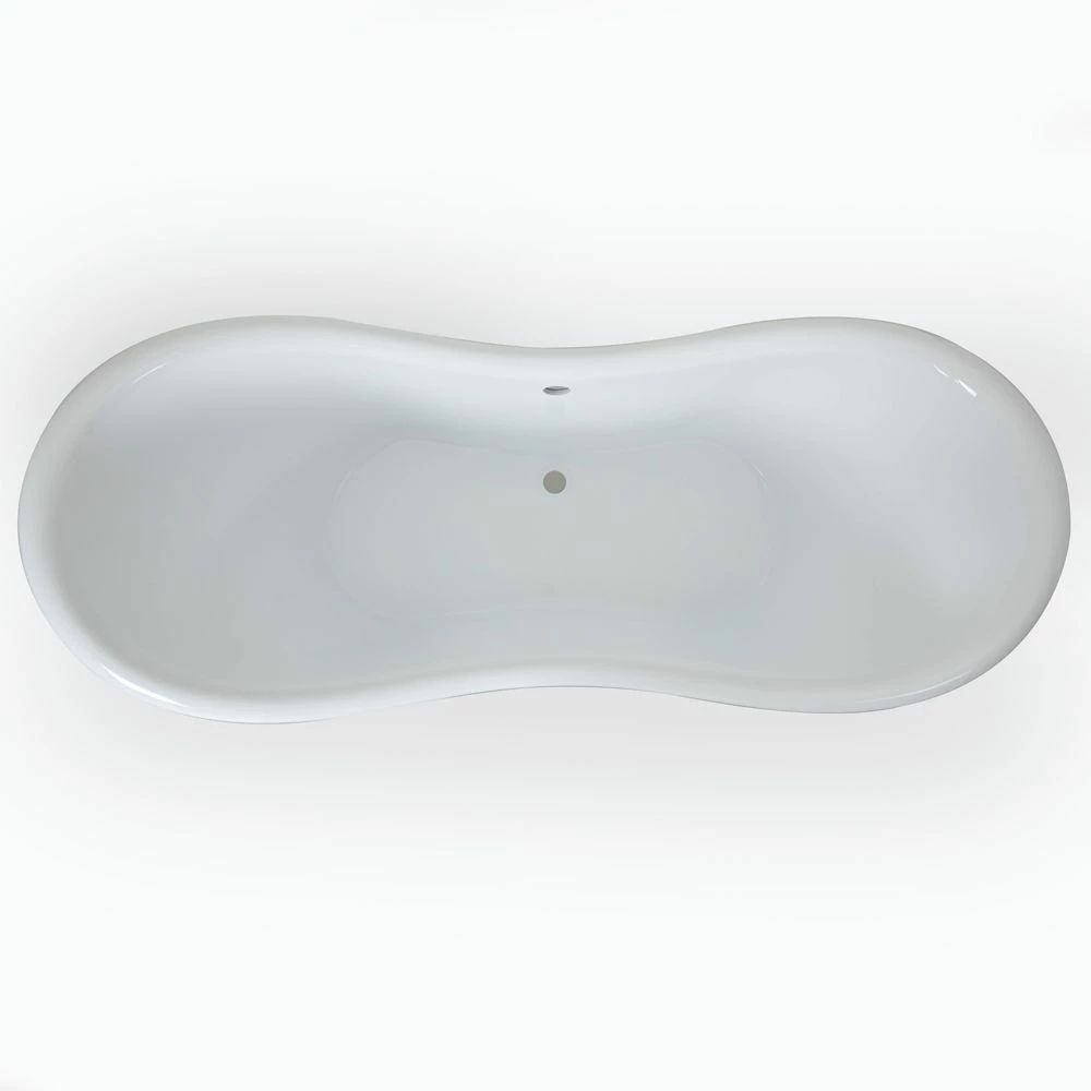 Milano Hest - Stone Grey Traditional Double-Ended Freestanding Slipper Bath With Black Feet - 1750mm X 730mm (No Tap-Holes) - Image 2