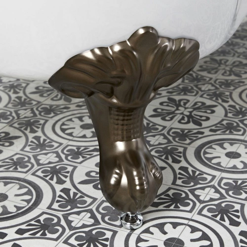 Milano Hest - Stone Grey Traditional Double-Ended Freestanding Slipper Bath With Oil Rubbed Bronze Feet - 1750mm X 730mm (No Tap-Holes) - Image 3