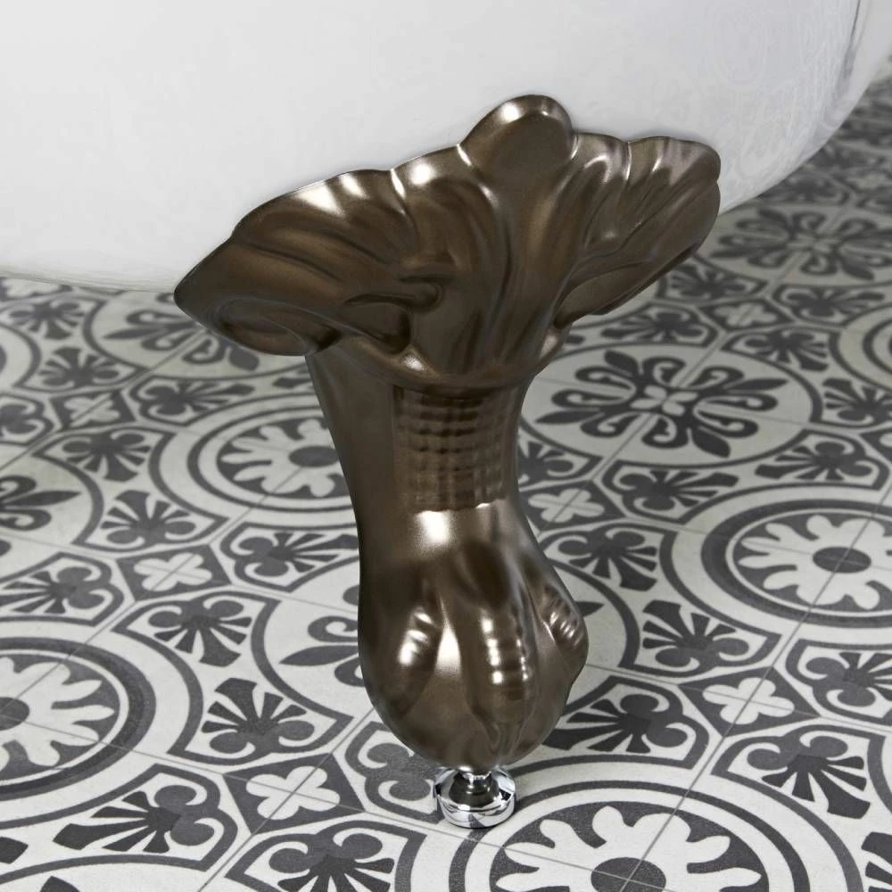 Milano Hest - Stone Grey Traditional Double-Ended Freestanding Bath With Oil Rubbed Bronze Feet - 1795mm X 785mm (No Tap-Holes) - Image 3