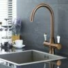 Milano Elizabeth - Traditional 3-in-1 Instant Boiling Hot Water Kitchen Tap - Brushed Copper