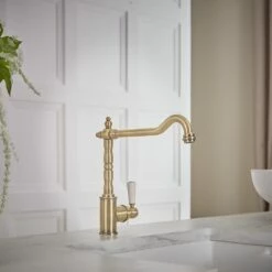 Milano Elizabeth - Single Lever Classic Kitchen Mixer Tap - Brushed Gold