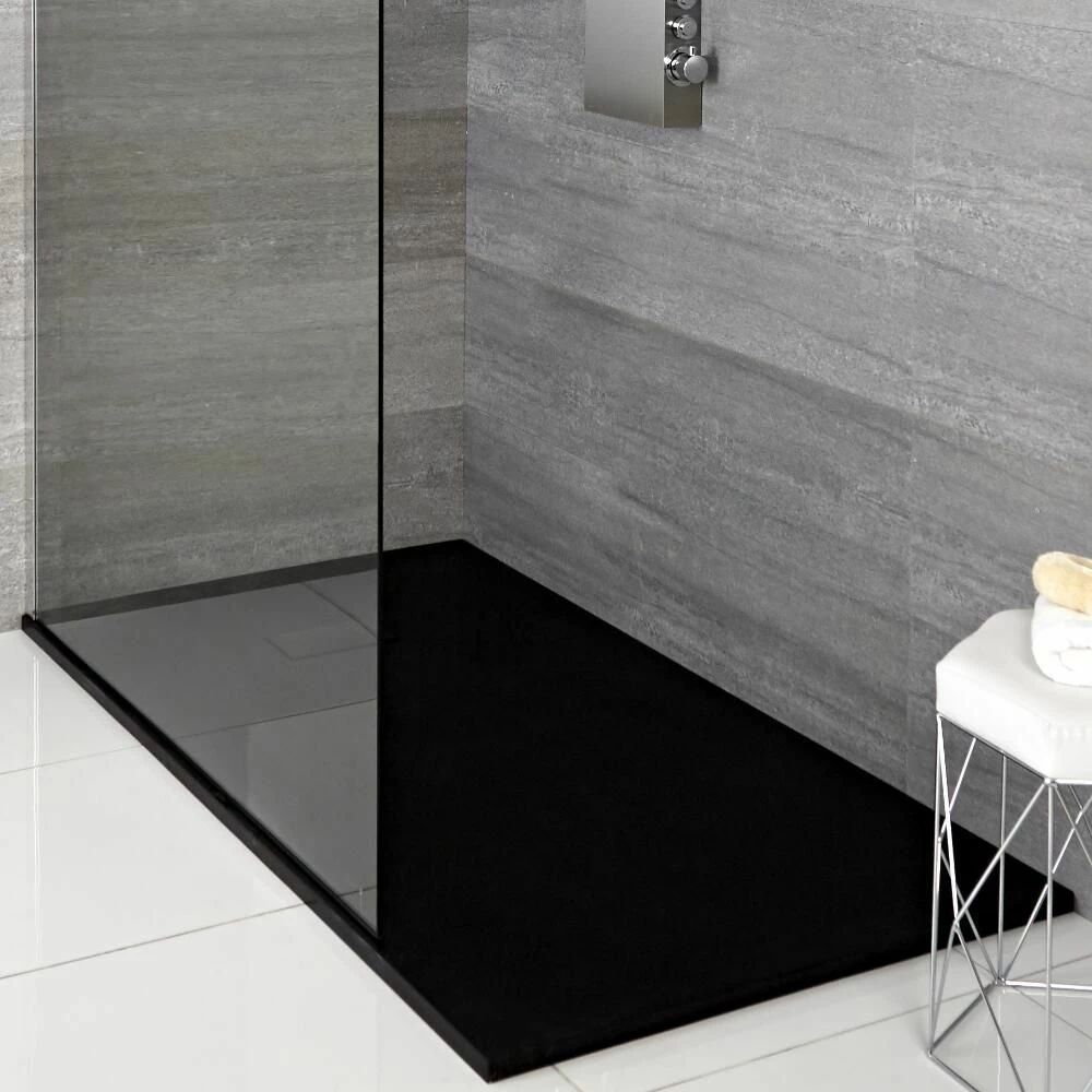 Milano Rasa - Anthracite Slate Effect Rectangular Shower Tray - 1700mm X 900mm