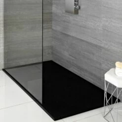 Milano Rasa - Anthracite Slate Effect Rectangular Shower Tray - 1700mm X 800mm