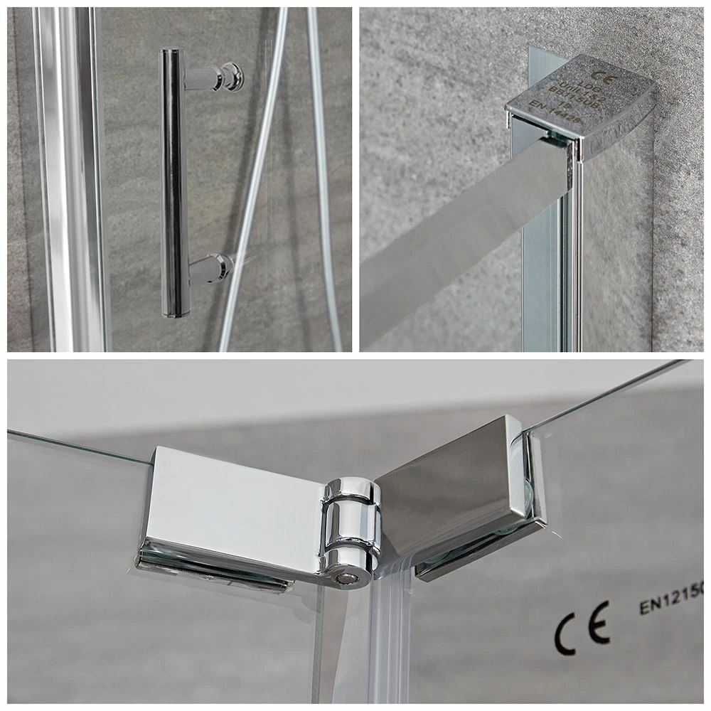 Milano Portland - Bi-Fold Shower Door With Tray - Choice Of Sizes - Image 3