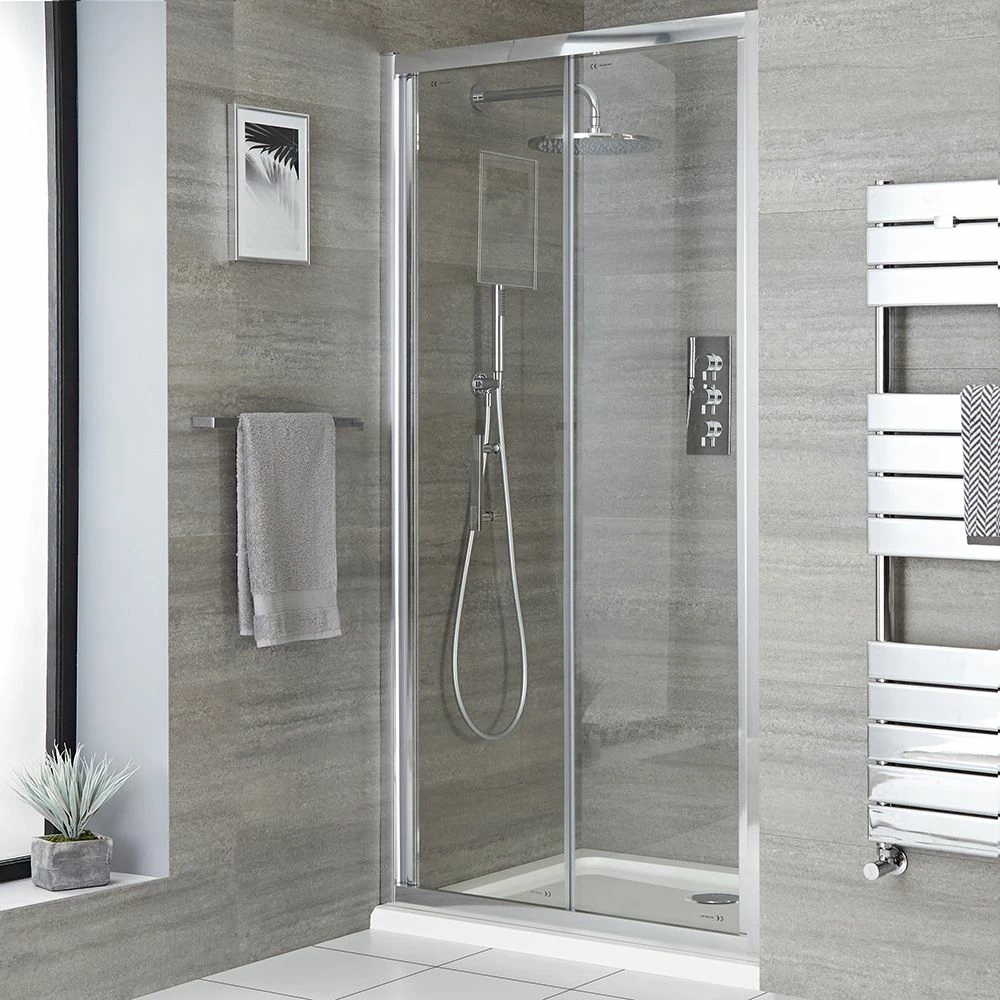 Milano Portland - Bi-Fold Shower Door With Tray - Choice Of Sizes