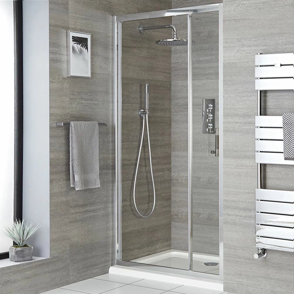 Milano Portland - Bi-Fold Shower Door With Tray - Choice Of Sizes - Image 2