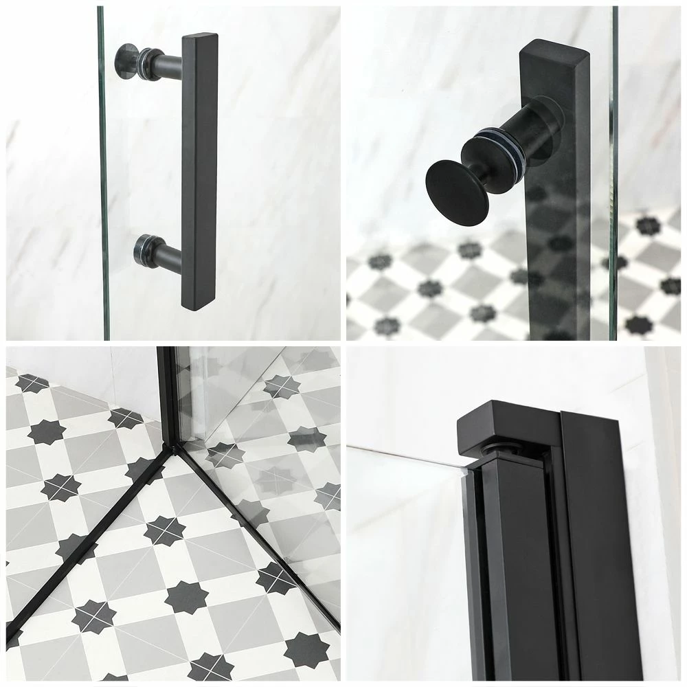Milano Nero - Black Hinged Single Door Shower Enclosure - Choice Of Sizes - Image 3
