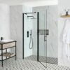 Milano Nero - Black Hinged Single Door Shower Enclosure - Choice Of Sizes