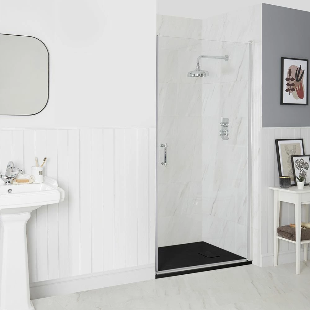 Milano Langley - Traditional Hinged Single Door Shower Enclosure With Slate Tray - Choice Of Size - Image 2