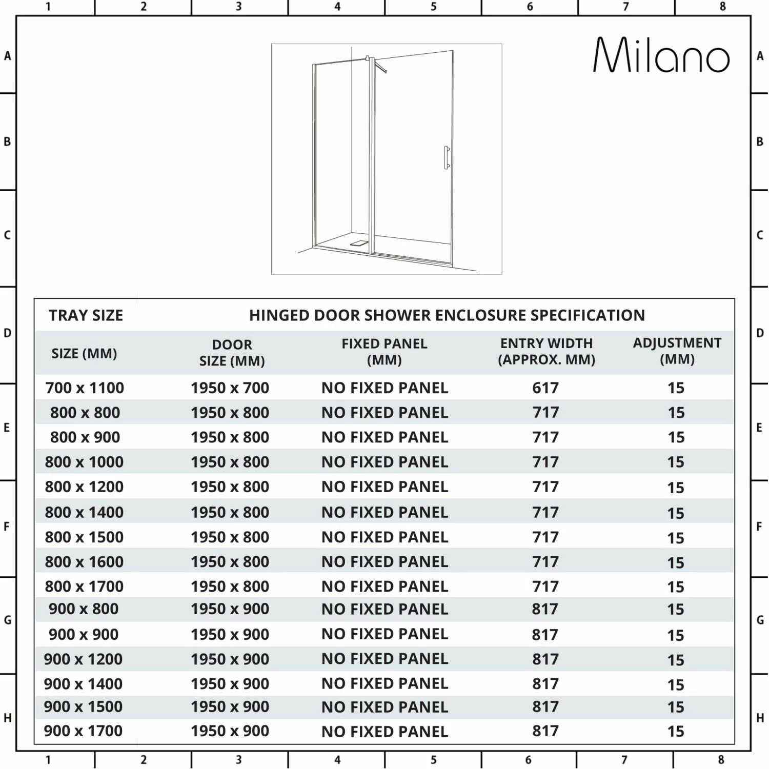 Milano Langley - Traditional Hinged Single Door Shower Enclosure With Slate Tray - Choice Of Size - Image 7
