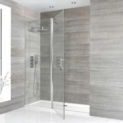 Milano Portland - Hinged Shower Door With Tray - Choice Of Sizes
