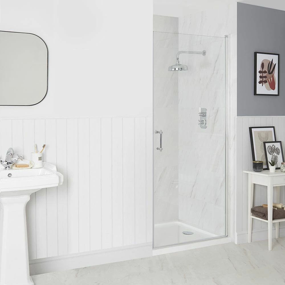Milano Langley - Traditional Hinged Single Door Shower Enclosure With Tray - Choice Of Size - Image 2