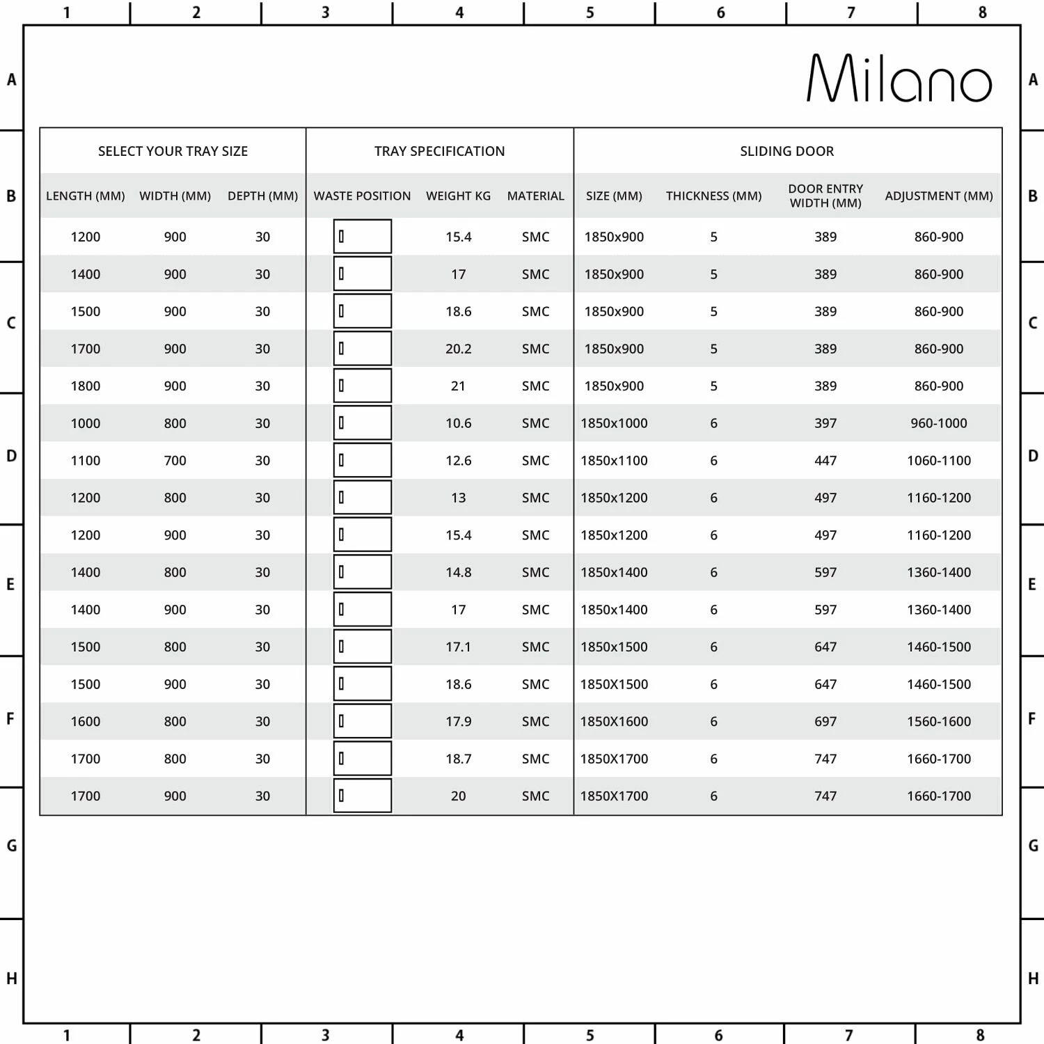 Milano Portland - Chrome Sliding Shower Door With Slate Tray - Choice Of Sizes - Image 8