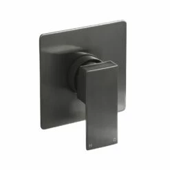 Milano Orno - Modern Square Manual Shower Valve - One Outlet - Gun Metal Grey