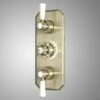 Milano Elizabeth - Traditional Concealed Thermostatic Triple Diverter Shower Valve - Brushed Gold