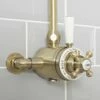Milano Elizabeth - Traditional Dual Control Exposed Thermostatic Shower Valve - Brushed Gold