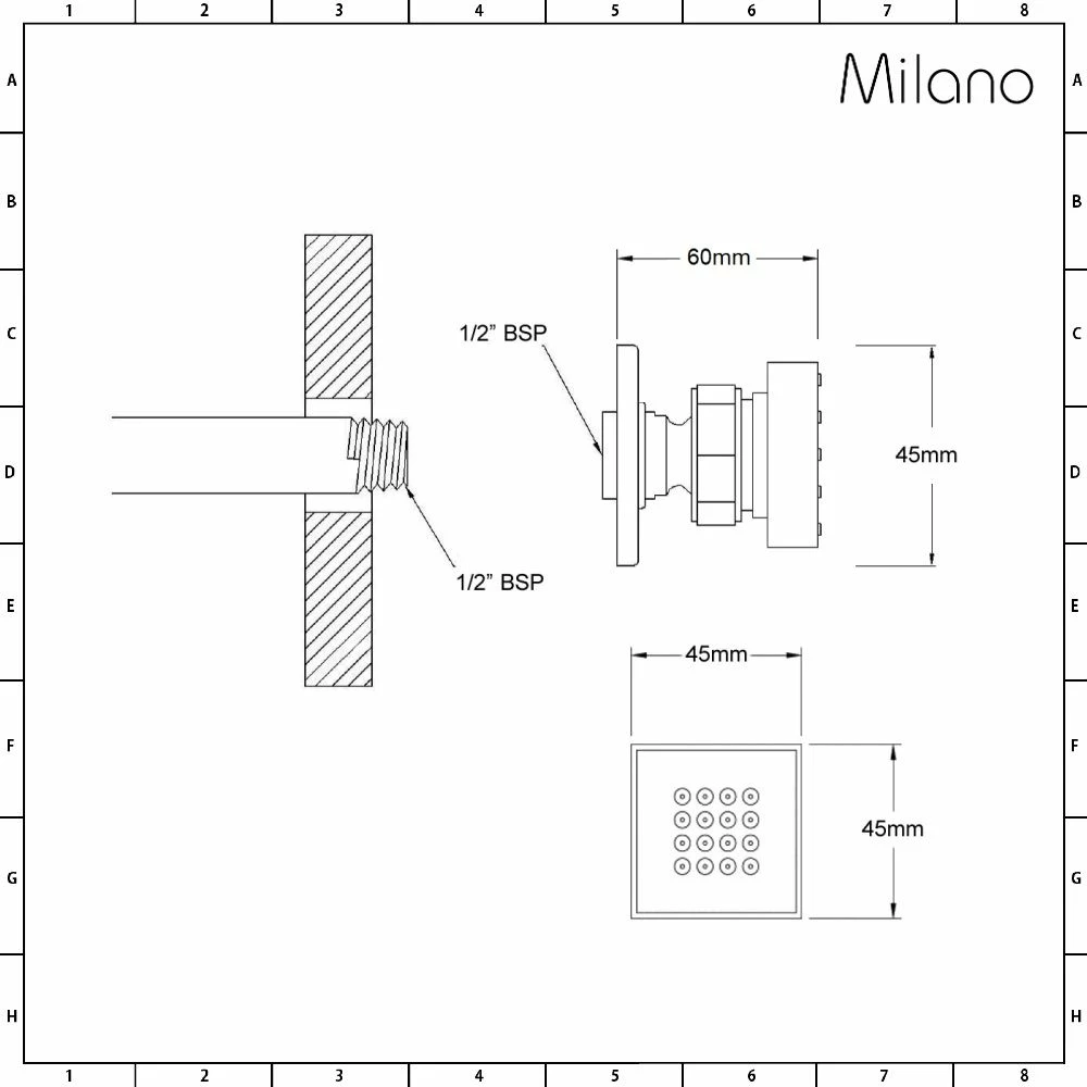 Milano Preto - Modern Front Fix Square Body Jet - Black - Image 4