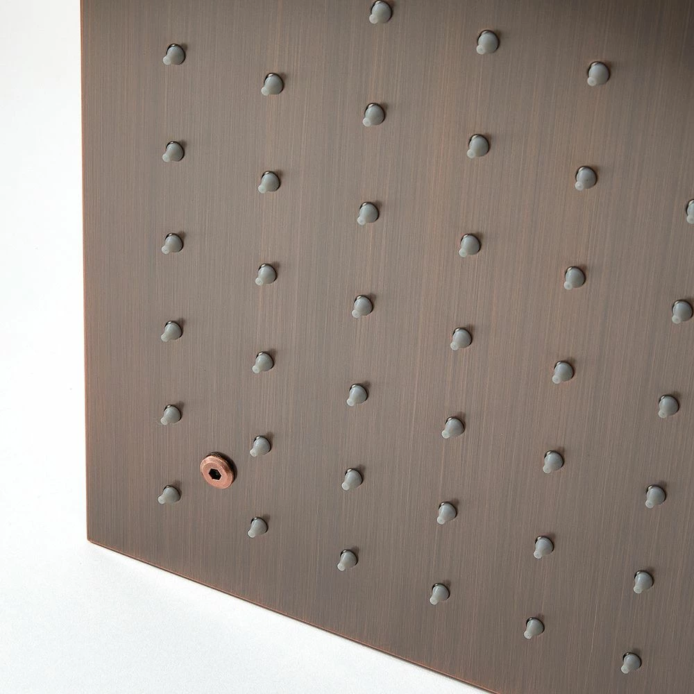 Milano Eris - Modern 400mm Square Ceiling Mounted Recessed Shower Head - Copper - Image 4