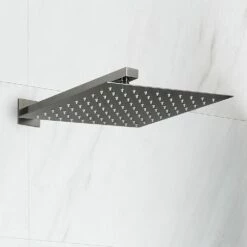 Milano Orno - Square 300mm Shower Head - Gun Metal Grey