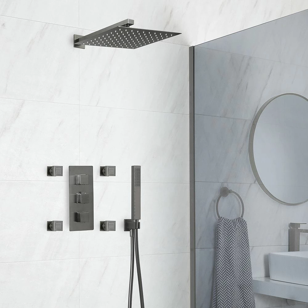 Milano Orno - Square 300mm Shower Head - Gun Metal Grey - Image 3