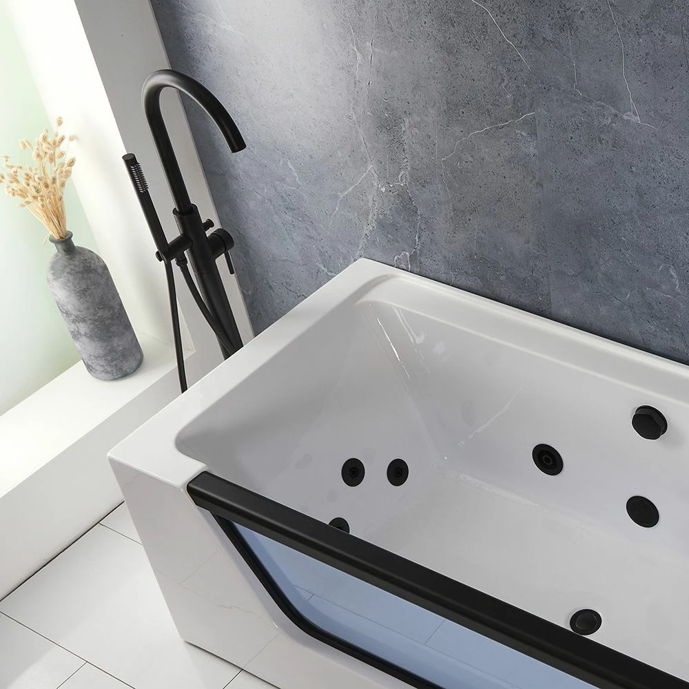 Milano Breeze - Whirlpool Double Ended Spa Bath - 1700mm X 800mm - Black - Image 4