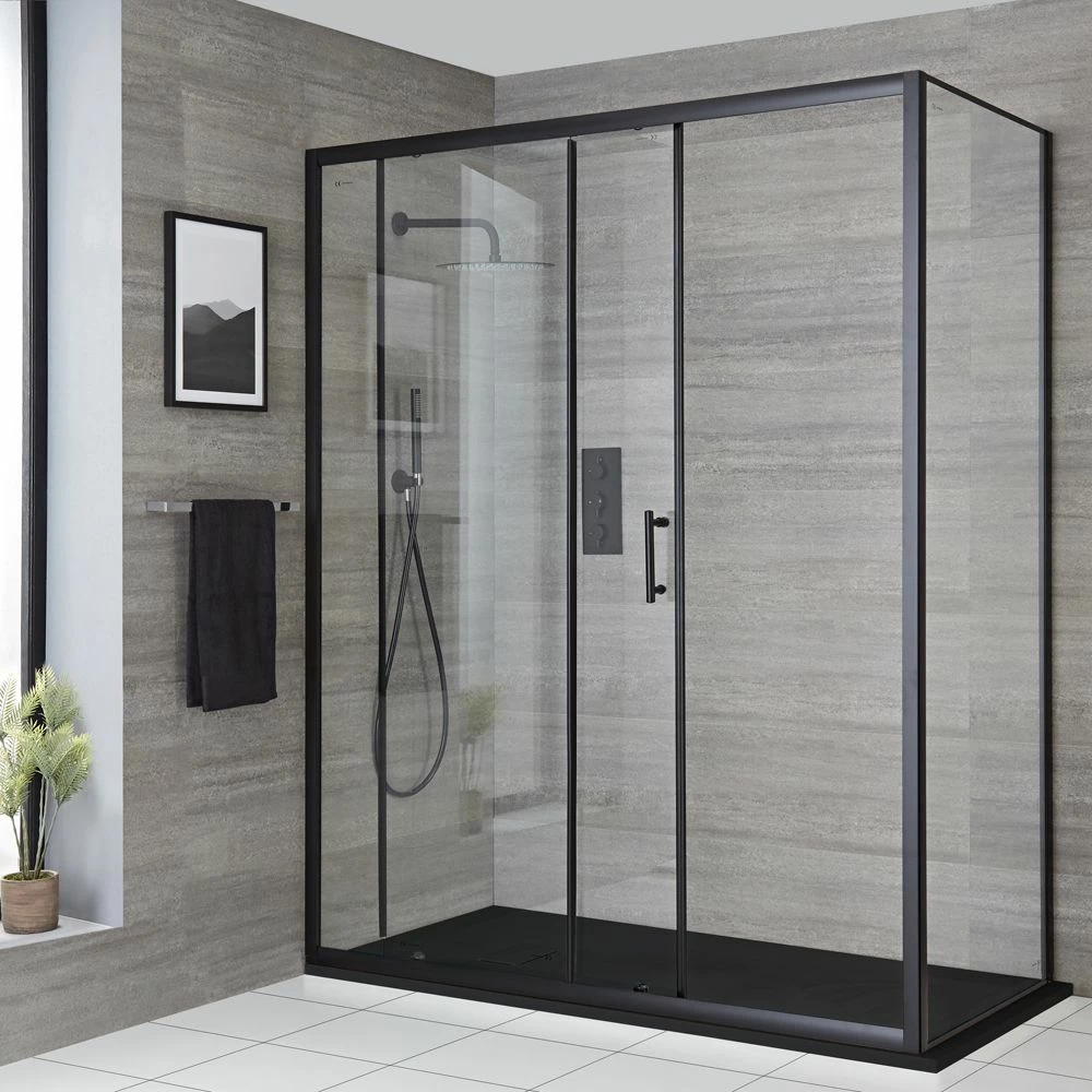 Milano Nero - Black Shower Side Panel - Choice Of Sizes - Image 3