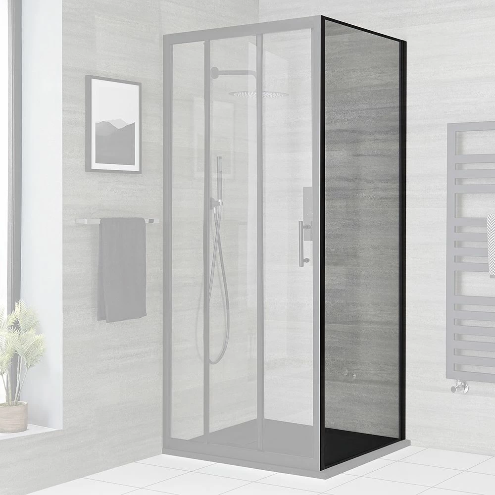 Milano Nero - Black Shower Side Panel - Choice Of Sizes