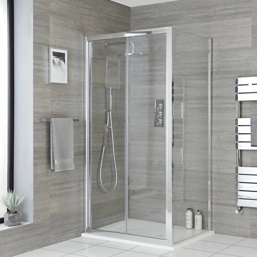 Milano Portland - Chrome Shower Side Panel - Choice Of Sizes - Image 3